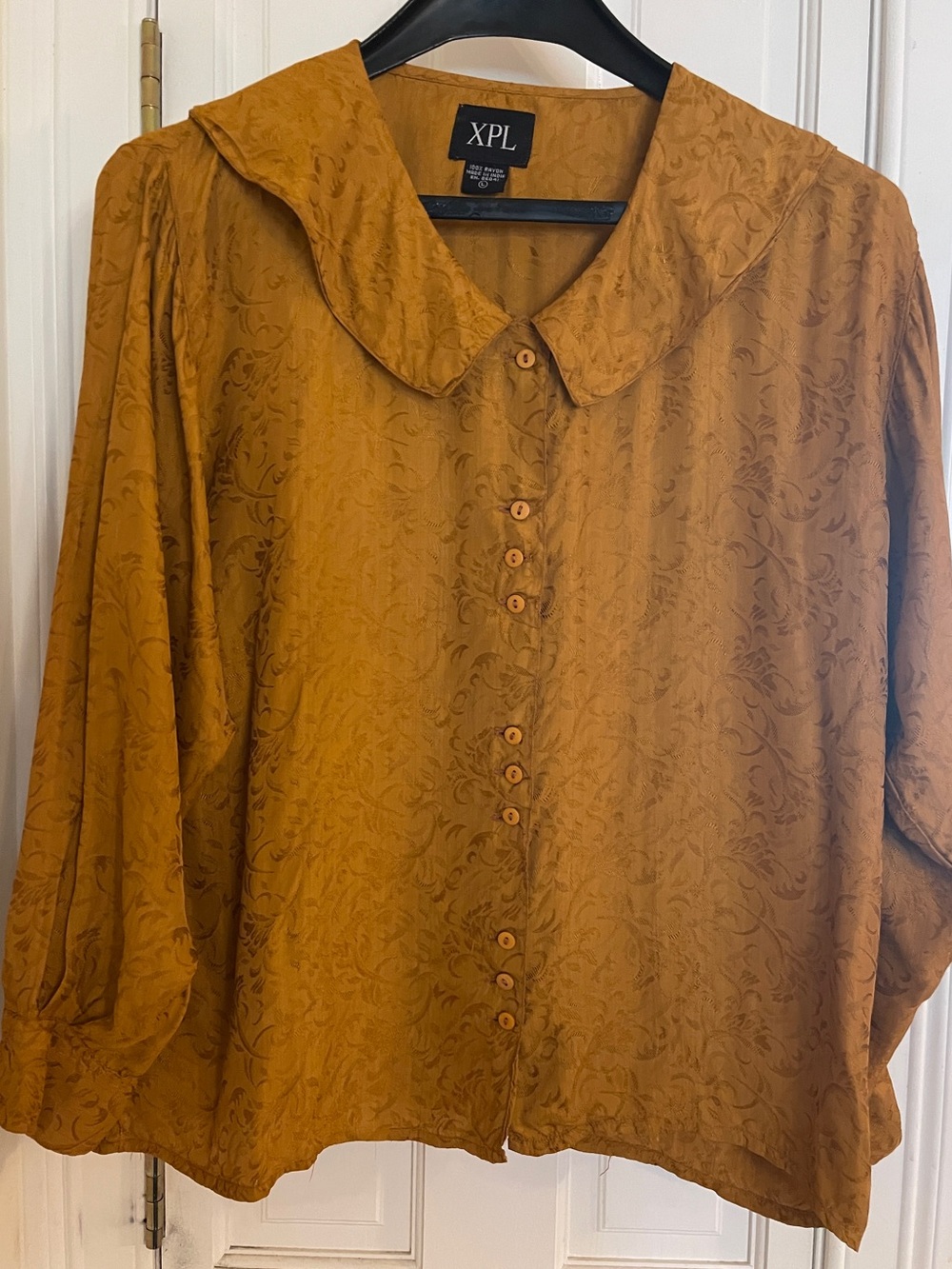 Women’s Golden Mustard Button-Down Blouse